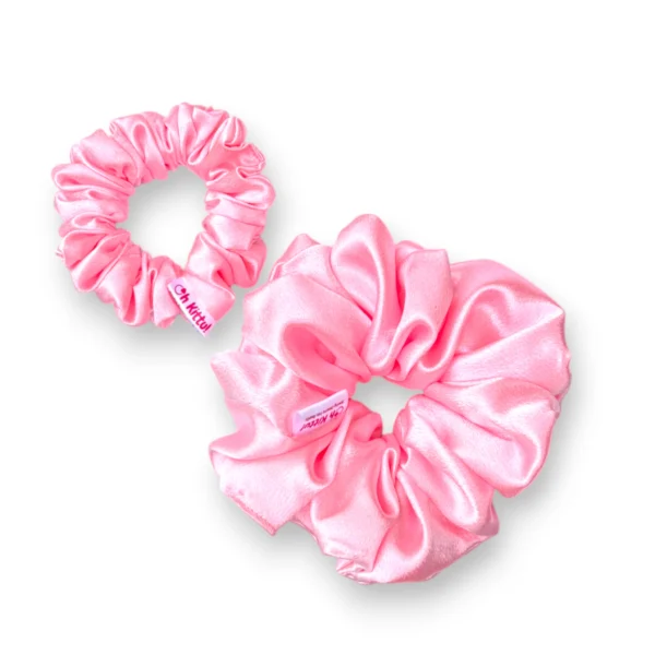 cotton candy satin scrunchie