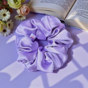 white satin scrunchie