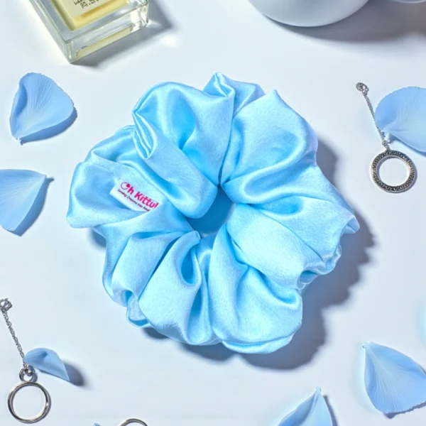 white satin scrunchie