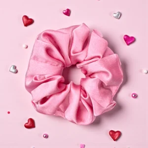 white satin scrunchie
