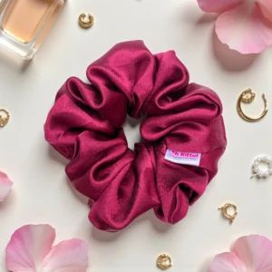 white satin scrunchie