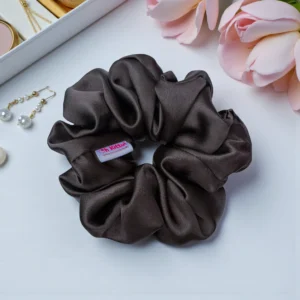 white satin scrunchie