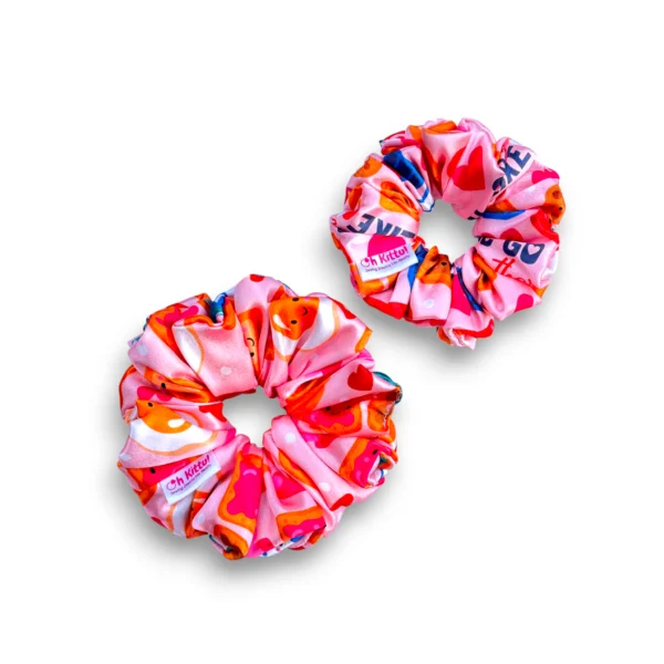 cartoon dessert print scrunchie
