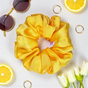 white satin scrunchie