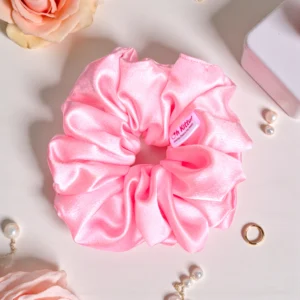 white satin scrunchie