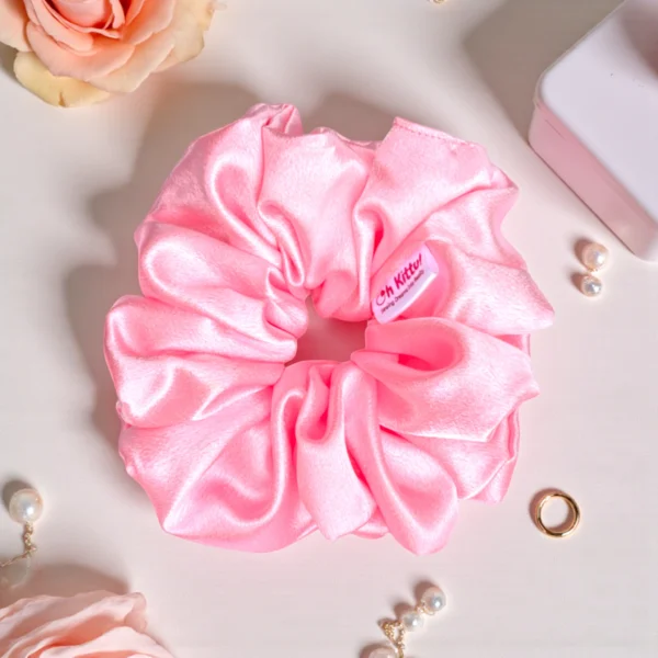 white satin scrunchie