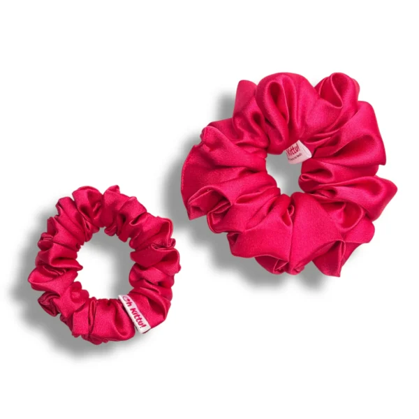 pink pop satin scrunchie