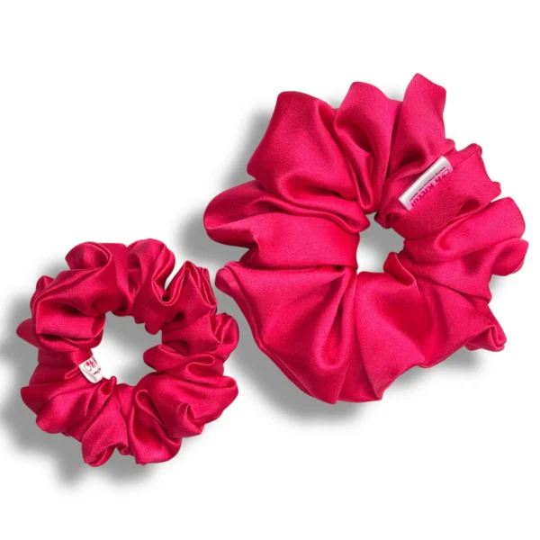 pink pop satin scrunchie