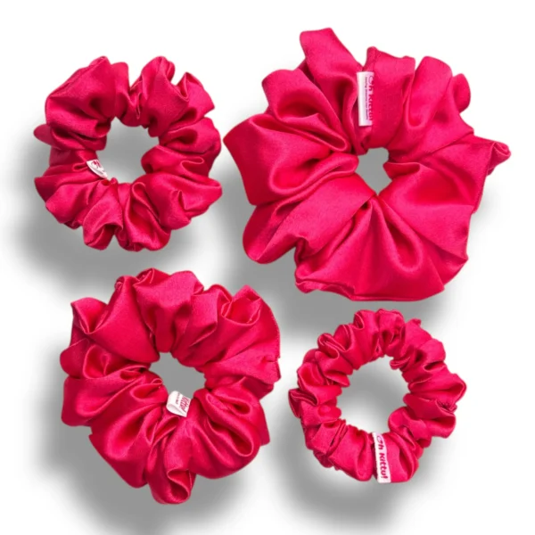 pink pop satin scrunchie
