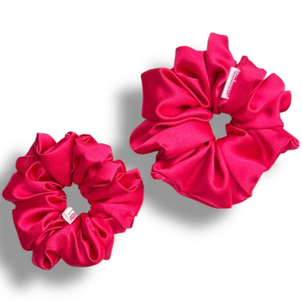 pink pop satin scrunchie