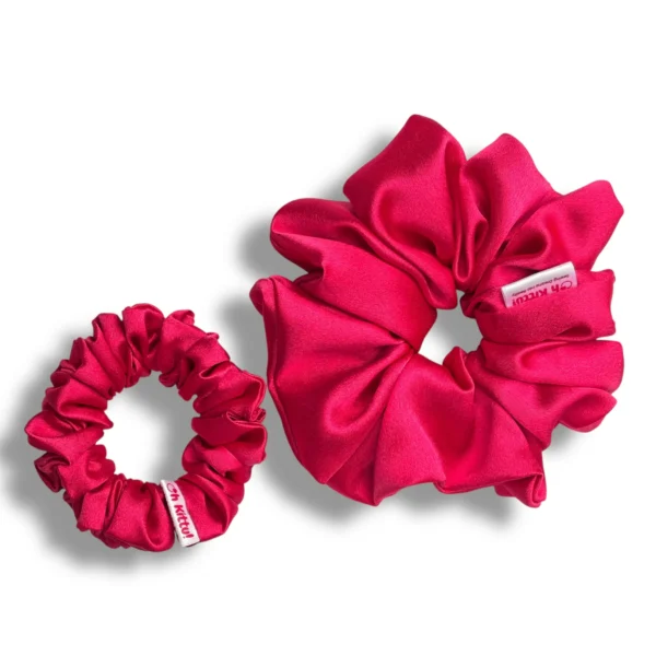 pink pop satin scrunchie