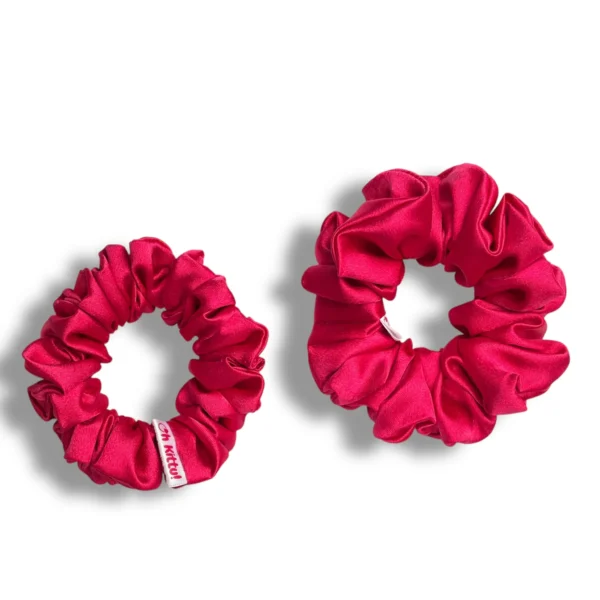 pink pop satin scrunchie