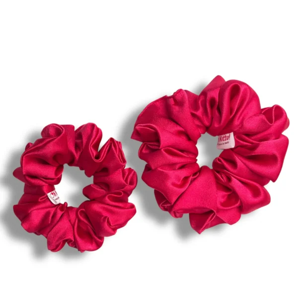 pink pop satin scrunchie